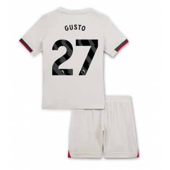 Billige Fotballdrakt Chelsea Malo Gusto #27 Replika Bortedraktsett Barn 2025-26 Kortermet (med bukser)